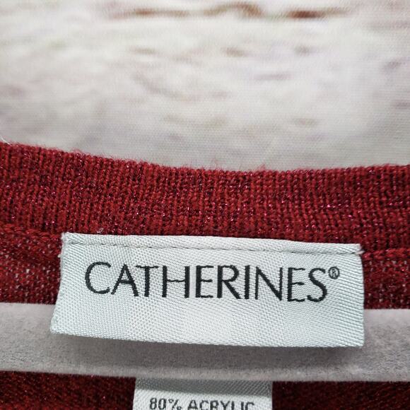 Catherines Women's Burgundy Metallic Knit Tank Top Size 5X - Picture 6 of 14